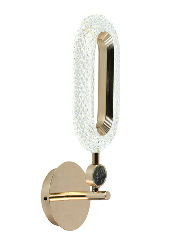 ARANDELA EM CRISTAL COM ACABAMENTO DOURADO DCB00764 38X17X11CM 7W 350LM