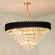 LUSTRE PENDENTE METAL PRETO+CRISTAL TRANSPARENTE 95X48CM DCD06545