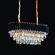 LUSTRE PENDENTE METAL PRETO+CRISTAL TRANSPARENTE 75X35CM DCD03912