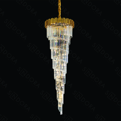 PENDENTE METAL DOURADO+ CRISTAL TRANSPARENTE 75X240CM DCD06522