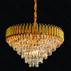 PENDENTE METAL DOURADO+CRISTAL TRANSPARENTE 70X45CM DCD00798