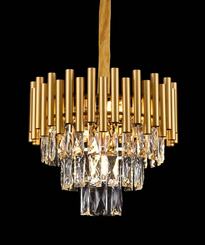 PENDENTE METAL DOURADO+CRISTAL TRANSPARENTE 38X28CM DCD00452