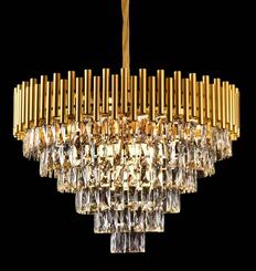 PENDENTE METAL DOURADO+CRISTAL TRANSPARENTE 72X43CM DCD00454
