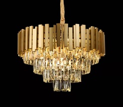 PENDENTE METAL DOURADO+CRISTAL TRANSPARENTE 52X33CM DCD00458