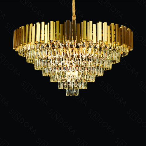 PENDENTE METAL DOURADO+CRISTAL TRANSPARENTE 92X48CM DCD06538