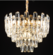 PENDENTE DOURADO+CRISTAIS TRANSPARENTES 45X36CM DCD00462