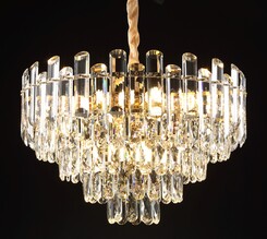 PENDENTE DOURADO+CRISTAL TRANSPARENTE 55X36CM DCD00463