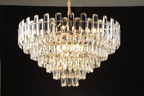 PENDENTE DOURADO+CRISTAL TRANSPARENTE 75X46CM DCD00464