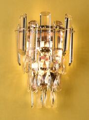 ARANDELA DOURADA+ CRISTAL TRANSPARENTE 30X22CM DCB00466
