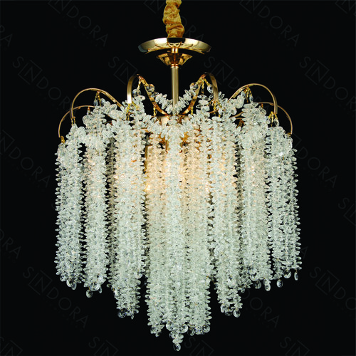 PENDENTE METAL DOURADO+CRISTAL TRANSPARENTE 45X50CM DCD00486