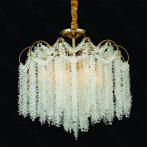 PENDENTE METAL DOURADO+CRISTAL TRANSPARENTE 40X56CM DCD00487