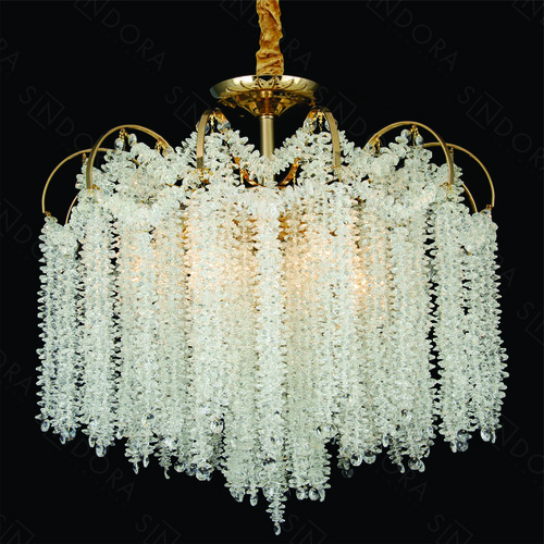PENDENTE METAL DOURADO+CRISTAL TRANSPARENTE 75X60CM DCD00488
