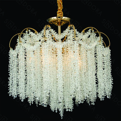 PENDENTE METAL DOURADO+CRISTAL TRANSPARENTE 75X60CM DCD00488