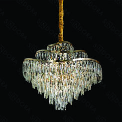 PENDENTE METAL DOURADO+CRISTAL TRANSPARENTE 80CM DCD06519