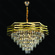LUSTRE PENDENTE INOX DOURADO+CRISTAL TRANSPARENTE  79C59CM DCD06502