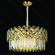 LUSTRE PENDENTE INOX DOURADO+CRISTAL TRANSPARENTE 58X29CM DCD01002