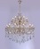 LUSTRE PENDENTE 18 BRAÇOS METAL DOURADO+CRISTAL TRANSPARENTE+BRANCO 100X120CM DCD00480-18