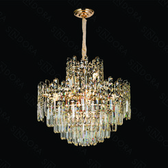 PENDENTE  METAL DOURADO+CRISTAL TRANSPARENTE 60X57CM DCD01022