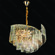 LUSTRE PENDENTE INOX DOURADO+CRISTAL TRANSPARENTE 78X48CM DCD0490