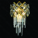 ARANDELA  INOX DOURADO+CRISTAL TRANSPARENTE 37×22CM DCB01005