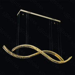 PENDENTE METAL DOURADO+CRISTAL TRANSPARENTE  120×16CM 50W DCD02868