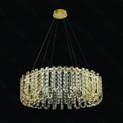 PENDENTE COM LED80×26CM 120W 3000K 4000K 6000K 12000LM BIVOLT INOX DOURADO+CRISTAL TRANSPARENTE  DCD01042