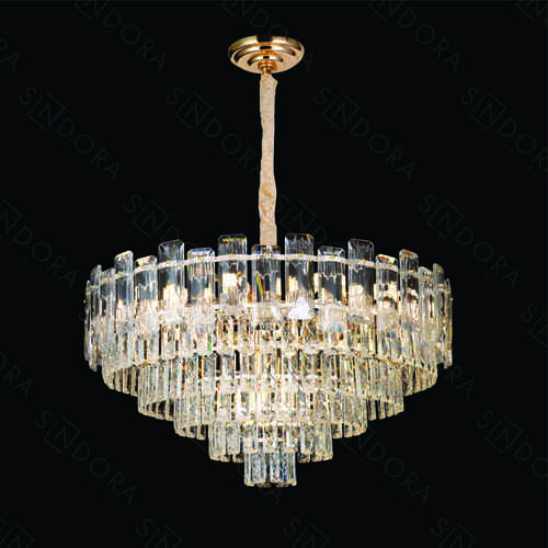 PENDENTE INOX DOURADO+CRISTAL TRANSPARENTE  DCD06551