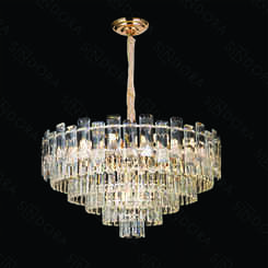 PENDENTE INOX DOURADO+CRISTAL TRANSPARENTE  DCD06551