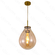 PENDENTE CAJU  METAL BRONZE+VIDRO CONHAQUE 40×52CM E27 DCD04010