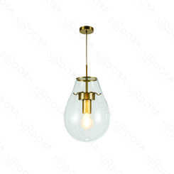 PENDENTE CAJU METAL BRONZE+VIDRO TRANSPARENTE 20×30CM DCD04129