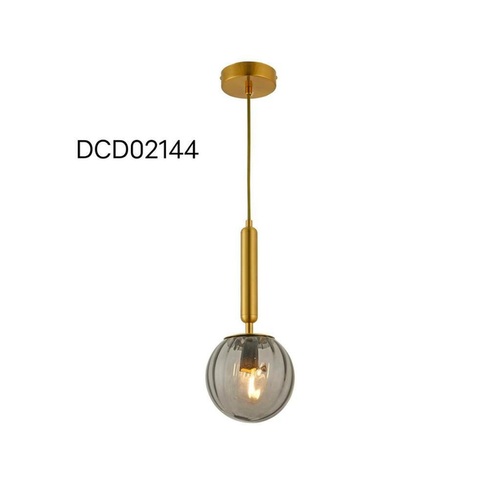 PENDENTE METAL+VIDRO FUME 15×30CM DCD02144