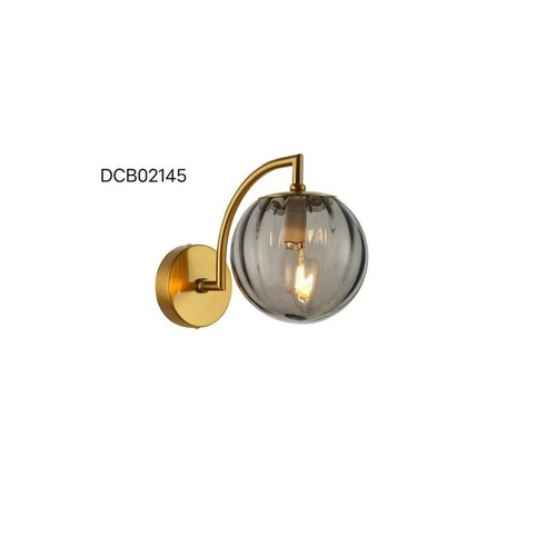 ARANDELA METAL+VIDRO FUME 22×20CM DCB02145