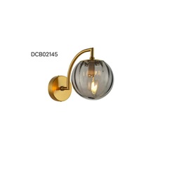 ARANDELA METAL+VIDRO FUME 22×20CM DCB02145