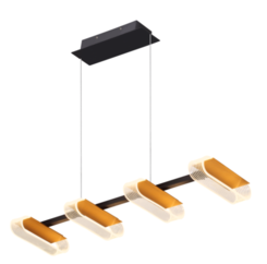 PENDENTE RETANGULAR LED T METAL DOURADO+ACRILICO 90CM 40W 3000K DCD01168