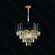 LUSTRE PENDENTE METAL PRETO+CRISTAL TRANSPARENTE 52×33CM DCD06546