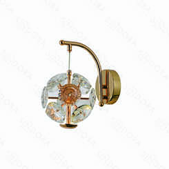 ARANDELA METAL DOURADO+CRISTAL  TRANSPARENTE 15×20CM 5W 3000K 500LM DCB02199