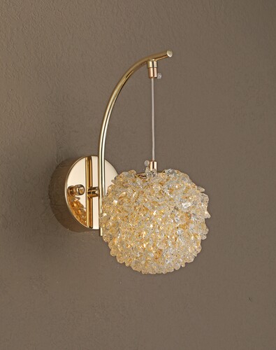 ARANDELA DOURADO+CRISTAL TRANSPARENTE 13×20CM DCB01922