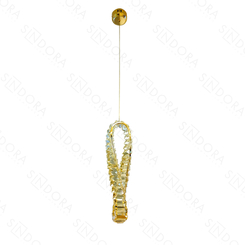 PENDENTE   METAL DOURADO+CRISTAL  45CM 12W 1200LM 3000K DCD02806