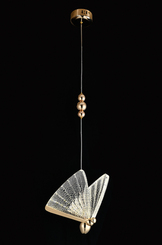 PENDENTE BORBOLETA METAL DOURADO+ACRILICO 22×22CM 6W 3000K DCD03246