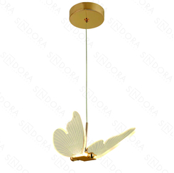 PENDENTE MINI BORBOLETA METAL DOURADO+ACRILICO 24×18CM 8W 800LM 3000K DCD02162