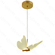 PENDENTE MINI BORBOLETA METAL DOURADO+ACRILICO 24×18CM 8W 800LM 3000K DCD02162