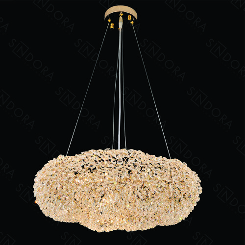 PENDENTE METAL DOURADO+CRISTAL TRANSPARENTE 60×35X20CM DCD02840