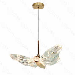 PENDENTE MINI BORBOLETA  METAL DOURADO+ACRILICO 20×14CM 8W 800LM 3000K DCD02203