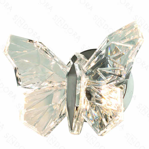 ARANDELA MINI BORBOLETA METAL CROMADO+ACRILICO  20×14CM  8W 800LM 3000K DCB02207