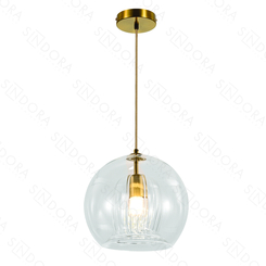 PENDENTE METAL BRONZE+VIDRO TRANSPARENTE 20CM DCD04059