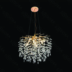 PENDENTE METAL DOURADO+CRISTAL TRANSPARENTE 60CM DCD06568