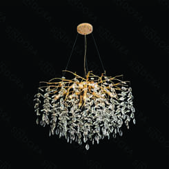PENDENTE METAL DOURADO+CRISTAL TRANSPARENTE 80CM DCD06569