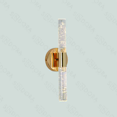 ARANDELA METAL DOURADO+CRISTAL TRANSPARENTE 3.5×32CM 6W 3000K QB05126