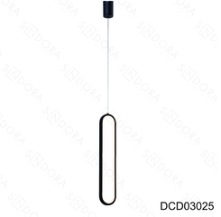 PENDENTE METAL+SILICONE PRETO 60×10CM 28W 3000K DCD03025