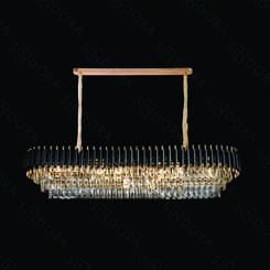 PENDENTE METAL PRETO+CRISTAL TRANSPARENTE 120x35CM DCD06584